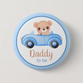 Daddy to be Bear Boy Baby Shooting Button (Vorderseite)