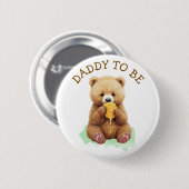 Daddy to Be | Bear Boy's Baby Shower Button (Vorne & Hinten)
