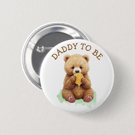 Daddy to Be | Bear Boy's Baby Shower Button (Vorne & Hinten)