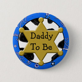 Daddy to Be Blue Bandanna Baby Shower Button