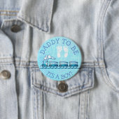 Daddy to be, Blue Train Baby Shower Button (Beispiel)