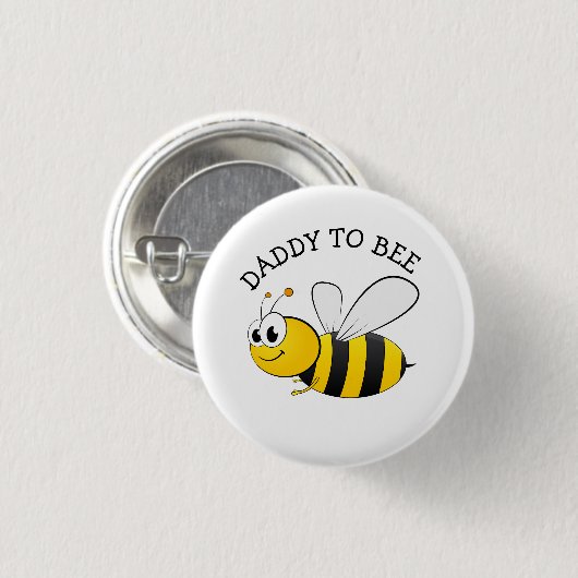 Daddy to be Bumble Bee Baby Shower Button (Vorne & Hinten)