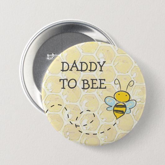 Daddy to be Bumblebee Baby Shower Button (Vorne & Hinten)