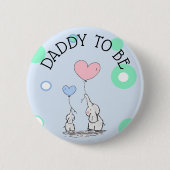 Daddy to be Elephant Baby Shower Button (Vorderseite)