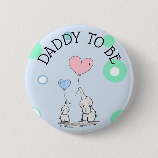 Daddy to be Elephant Baby Shower Button (Vorderseite)
