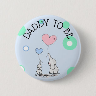 Daddy to be Elephant Baby Shower Button