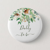 Daddy to be Eucalyptus Greenery New Dad Button (Vorderseite)