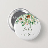 Daddy to be Eucalyptus Greenery New Dad Button (Vorne & Hinten)