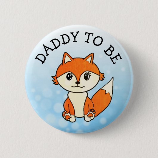Daddy to be Forest Animals Fox Baby Shower Button (Vorderseite)