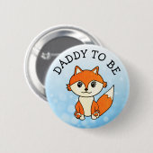 Daddy to be Forest Animals Fox Baby Shower Button (Vorne & Hinten)