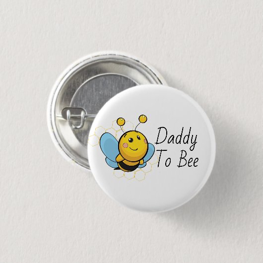 Daddy to be Honey Bee Baby Shower Button (Vorne & Hinten)