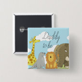 Daddy to be Jungle Animals Baby Shower Button (Vorne & Hinten)