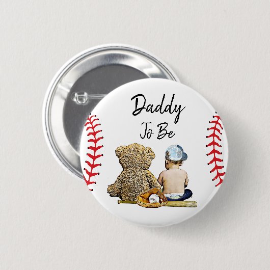 Daddy to Be of a Lil Slugger Baby Showbutton Button (Vorne & Hinten)