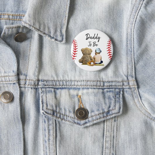 Daddy to Be of a Lil Slugger Baby Showbutton Button (Beispiel)