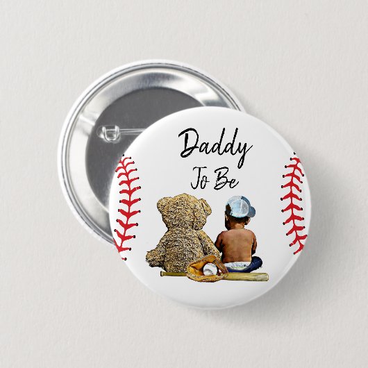 Daddy to Be of a Lil Slugger Baby Showknopf Button (Vorne & Hinten)