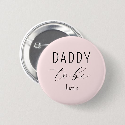 Daddy to be Pink Baby Shower Button (Vorne & Hinten)