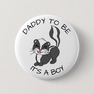 Daddy to be Racoon Baby Shower Button