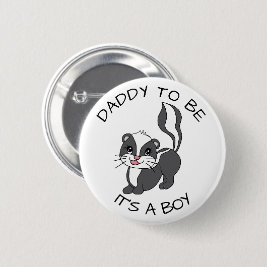 Daddy to be Racoon Baby Shower Button (Vorne & Hinten)