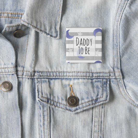 Daddy to be Stars and Moon Baby Shower Button (Beispiel)