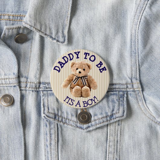Daddy to be, Teddy Bear Baby Shower Button (Beispiel)