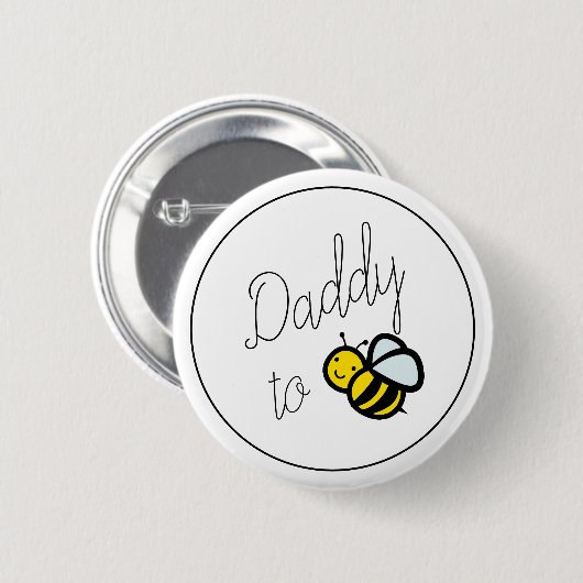 Daddy to Bee Vater Baby Shower Button (Vorne & Hinten)