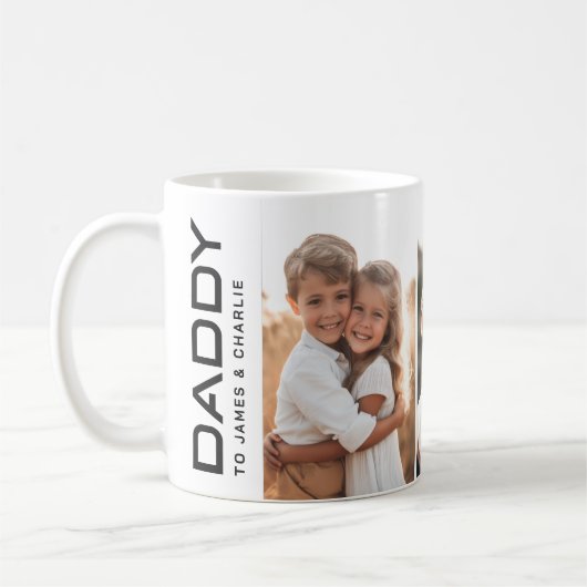 Daddy to kids benennt Foto Vthers Day Kaffeetasse (Links)