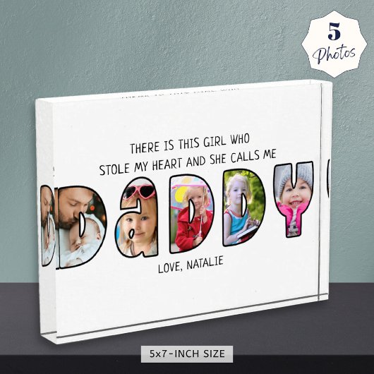 DADDY-Tochter-Sprichwort 5 FotoCollage Fotoblock