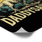 Daddy Trex Dinosaur Daddysaurus Retro Vatertag Poster (Ecke)