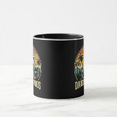 Daddy Trex Dinosaur Daddysaurus Retro Vatertag  Tasse (Zentrum)