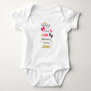 Daddy Typography Pink Girly Baby Glam Baby Strampler