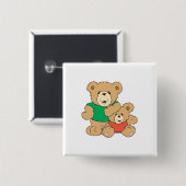 Daddy und Baby Boy Bear Button (Vorne & Hinten)