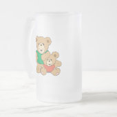 Daddy und Baby Boy Bear Mattglas Bierglas (Vorderseite Links)