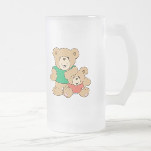 Daddy und Baby Boy Bear Mattglas Bierglas (Rechts)