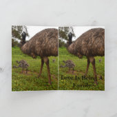 Daddy und Baby Emu Chicks, Geburtstag Grußkarte. Karte (Innenseite)