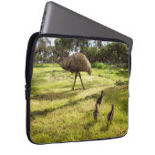 Daddy und Baby Emus, Laptopschutzhülle (Vorne Rechts)