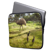 Daddy und Baby Emus, Laptopschutzhülle (Vorderseite Links)