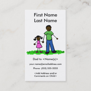 Daddy und Daughter Custom Calling Playdate Cards Telefonnummerkarte