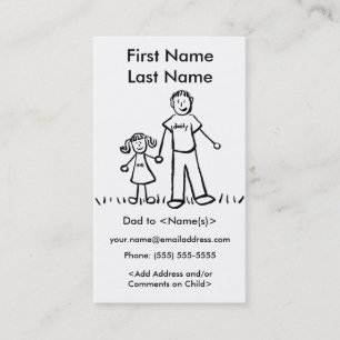 Daddy und Daughter Custom Calling Playdate Cards Telefonnummerkarte