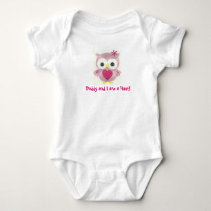 Daddy und ich sind ein Hoot Personalisiert Owl Rom Baby Strampler