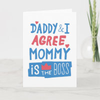 Daddy und ich stimmen zu, dass Mommy der Chef ist