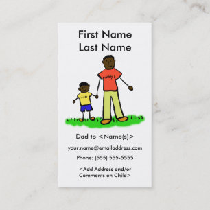 Daddy und Son Custom Foto rufen Playdate Cards Telefonnummerkarte