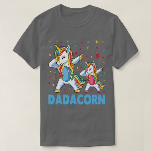 Daddy Unicorn Daddycorn Vathers Day Vater Men Birt T-Shirt (Design vorne)