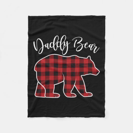 Daddy Vater Bear Pajama Red Buffalo Xmas Family Ch Fleecedecke (Vorderseite)