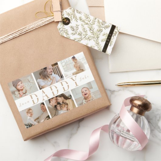 "Daddy" Väter Day Collage Kids Fotos Aufkleber (Schenken)