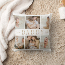 "Daddy" Väter Day Kids Collage Throw Kissen