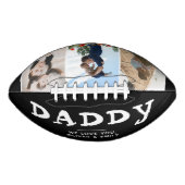 Daddy Vaterfamilie 3 Foto Collage Keepake Schwarz Football (Vorderseite)