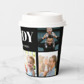 Daddy Vatertag Foto Collage Custom Pappbecher (Rückseite)