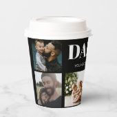 Daddy Vatertag Foto Collage Custom Pappbecher (Vorderseite)