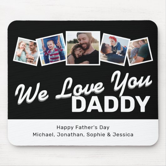 Daddy Vatertag Foto Collage Mousepad (Vorne)