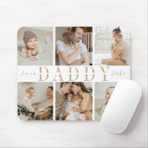 "Daddy" Vatertag Kinder Foto Collage Mouse Pad